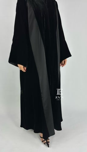 عباية شتوية مخمل / ستان كوري - EN107