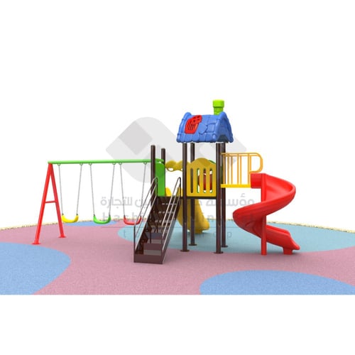 MG013 - زحليقتين بمقاسات كبيرةمع مرجيحة ثلاثية