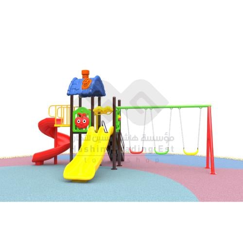 MG013 - زحليقتين بمقاسات كبيرةمع مرجيحة ثلاثية