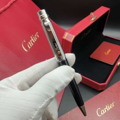 قلم ماركة كارتير فضي وأسود