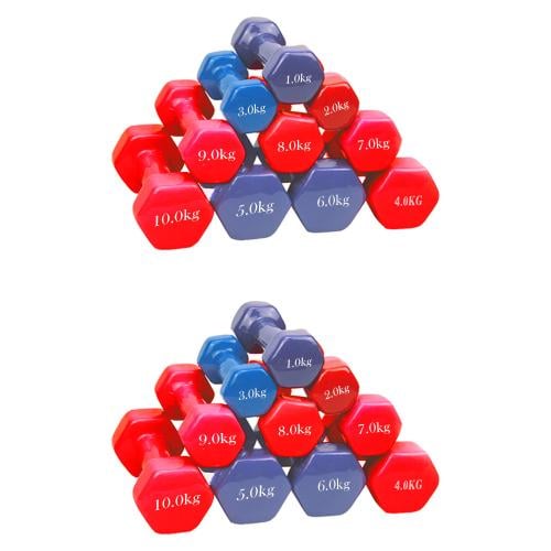 مجموعة دمبل فينيل متدرجة الأوزان 1-10 كجم (20 قطعة...