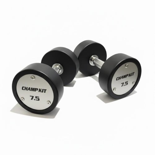 طقم دمبل دائري مطاطي يوريثان متكامل 10 أوزان (2.5...