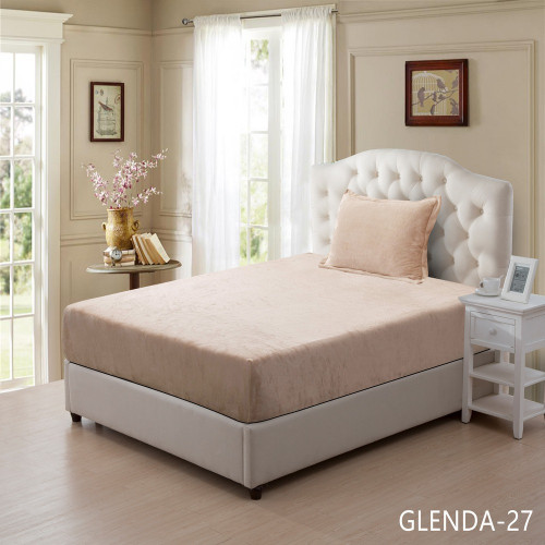 شرشف مغاط وكيس مخدة جلندا مخمل جملي 120*200