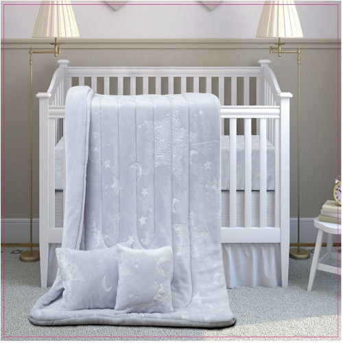 مفرش اطفال أسيل 4 قطع مخمل مواليد