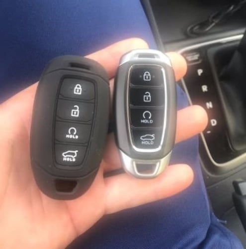 جراب ريموت هيونداي 4 زر بصمة ربل اسود