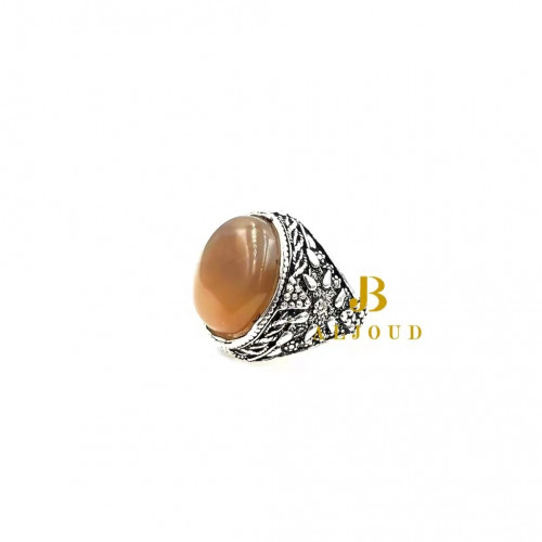 خاتم فضة عيار 925 عقيق يمني 2169