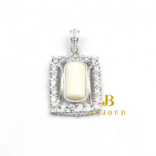 تعليقه عاج طبيعي فضة 925 مرصع زاركون 9