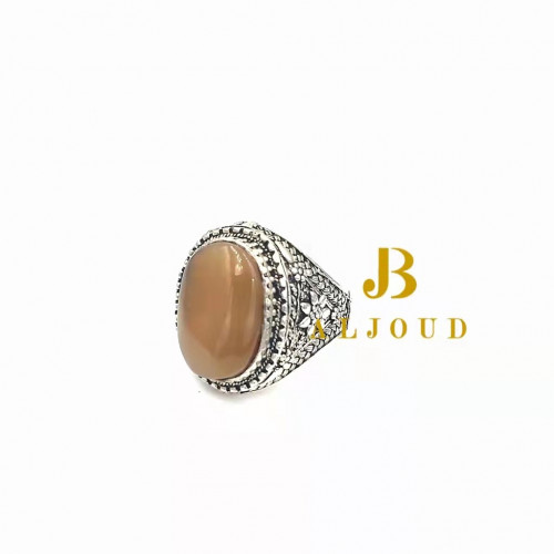 خاتم فضة عيار 925 عقيق يمني 2140