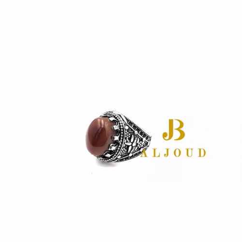 خاتم فضة عيار 925 عقيق يمني 2029