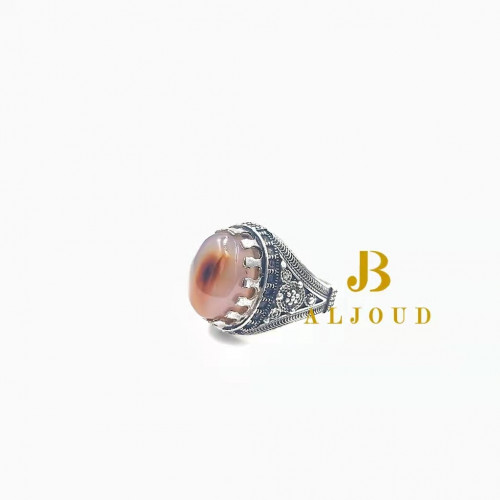 خاتم فضة عيار 925 عقيق يمني 2072