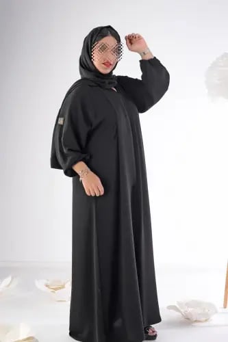 عباية ملكي سادة بكم مطاط