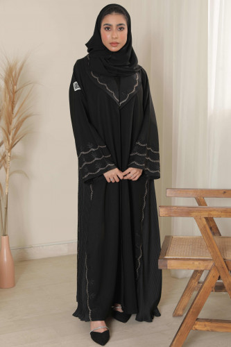 عباية بياقة مطرزة - ذهبي