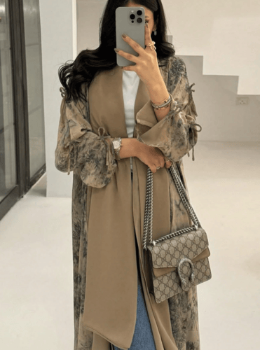 عباءة كاجوال ذات ربطة خصر