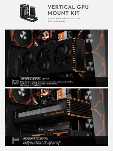 كيس كمبيوتر DarkFlash DY460 ATX - أسود