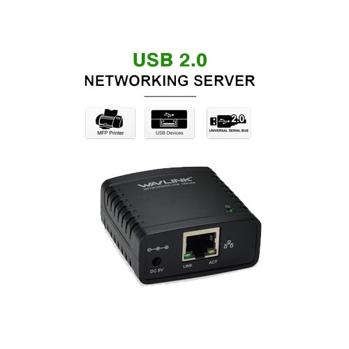 جهاز توصيل الطابعة عن طريق الشبكة من شركة Wavlink