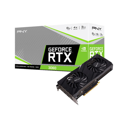 كرت شاشة مروحتين جيفورس RTX 3060 8GB من PNY