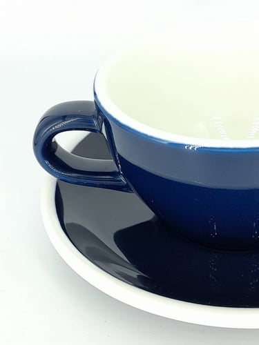 كوب من السيراميك مع صحن - كحلي 280م