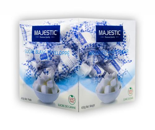 سكر أبيض مكعبات مغلف شفاف ماجيستك