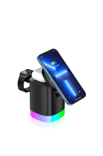 قاعدة شاحن لاسلكي 3*1 شاركس بتقنية الشحن السريع من...