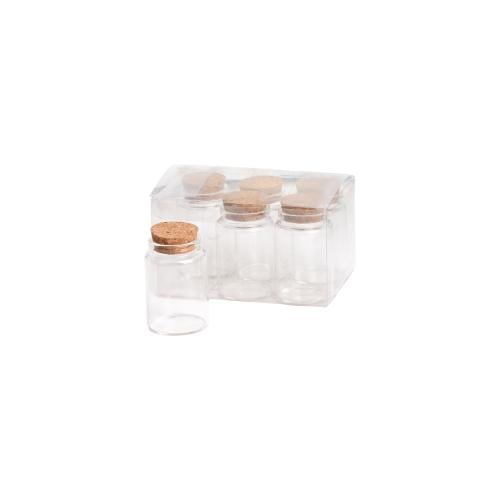 6 pieces glass jar cork lid small