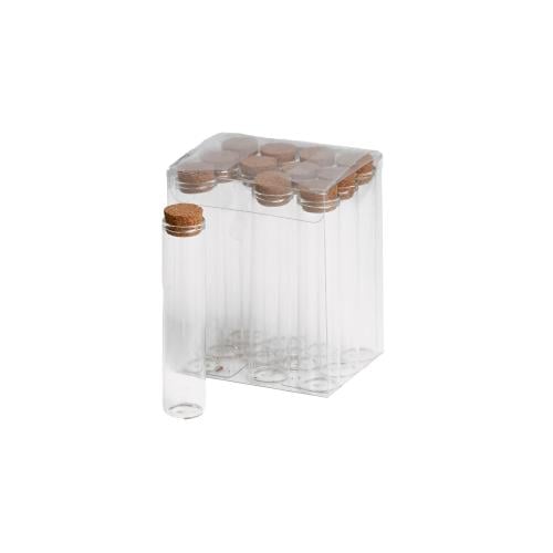 12 pieces of glass favors with cork lid