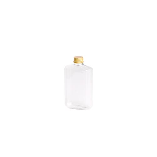 12 pieces plastic square gift bottles with gold li...