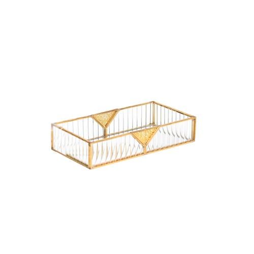 Gold-colored glass tray small