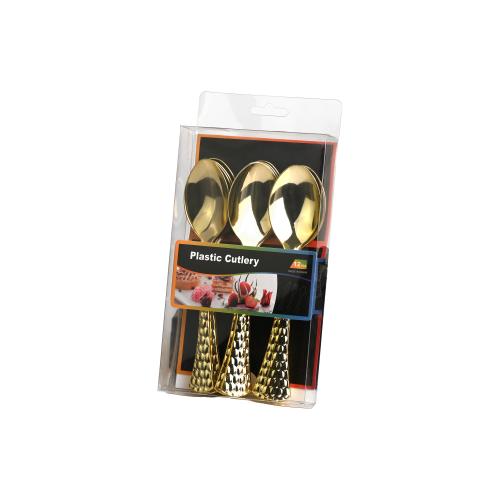 Gold spoon set 12 pieces luxurious engraved