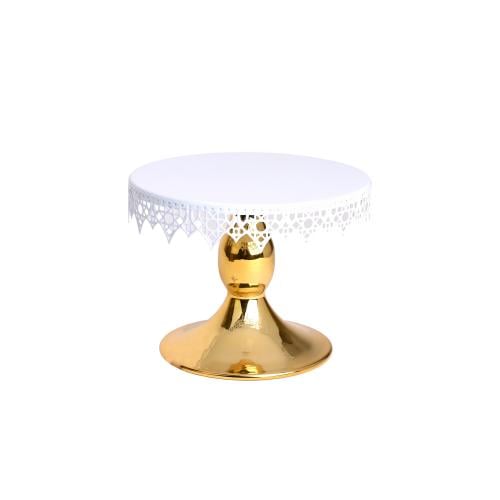 Presentation stand white with gold base