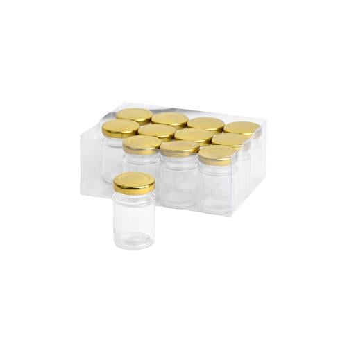 Glass jar boxes with gold lid