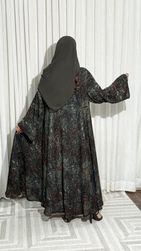 Mm100391 - عباية المموجه الصيفية الفاخرة – قماش با...