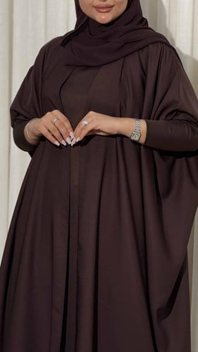 Mm100129 - عباية صيفية بنص بشت بخامة باردة وناعمة