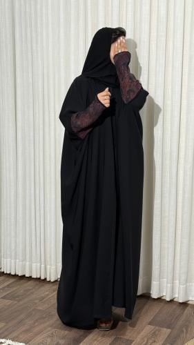 Mm100395 - عباية ألاحمر الصيفية الفاخرة – قماش بار...