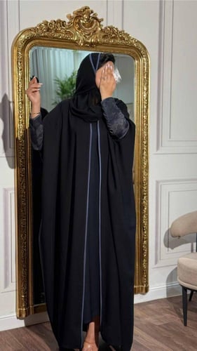 Mm10040 - عباية صيفية – أناقة خفيفة بنص بشت