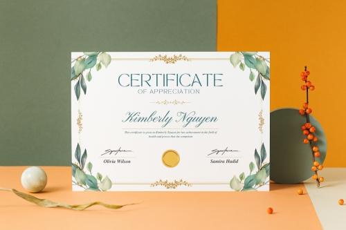 شهادة شكر وتقدير 06