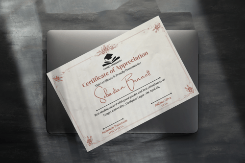 شهادة شكر وتقدير 01