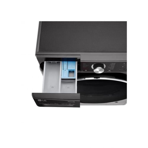 غسالة ال جي انفيرتر فضي استيل فتحة امامية 12 كيلو...