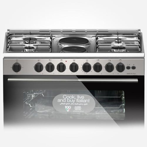 فرن بومباني ستيل امان كامل غاز 4 شعلات 2كهرباء 60*...
