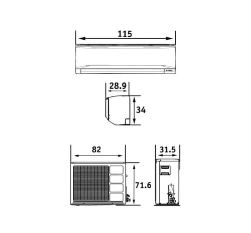 مكيف جداري او جنرال تايلندي 3طن (قدرة تبريد 34.200...