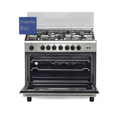 فرن بومباني ستيل امان كامل غاز 5 شعلات مع فرن وشوا...