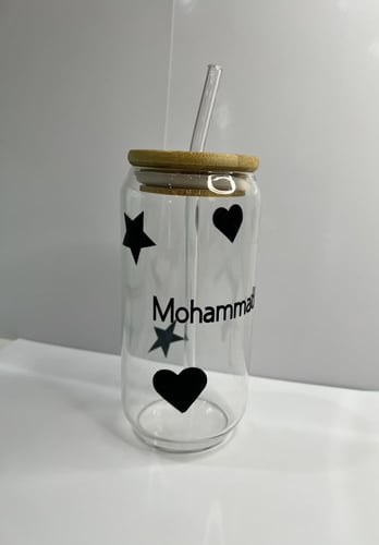 أكواب زجاج مع طباعه حسب الطلب