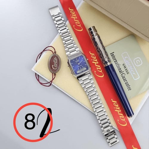 ساعه كاسيو وقلم كارتير