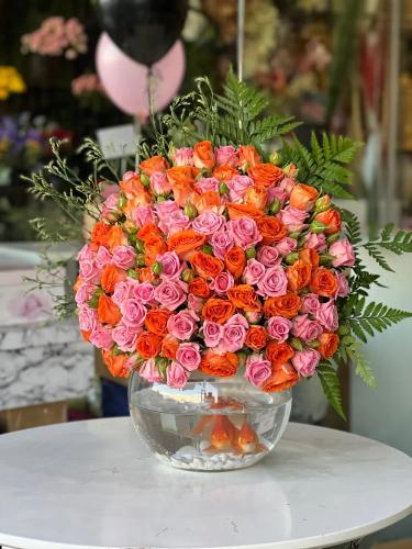 فازات ورد مع سمك