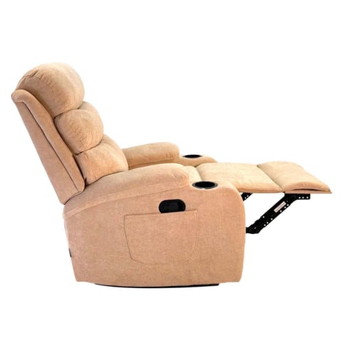 741- كرسي استرخاء ثابت ريمو ثابت مخمل بوكليه بيج