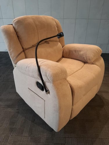 7200-كنب استرخاء نور هزاز متحركة مخمل بيج