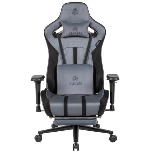 371- كرسي قيمنق مكتبي كامري مخمل رمادي مع مسند قدم