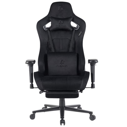 372- كرسي قيمنق مكتبي كامري مخمل أسود مع مسند قدم