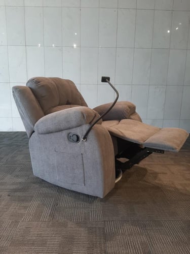 721- كنب استرخاء نور هزاز متحركة مخمل رمادي