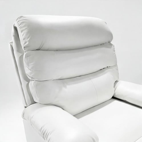 761- كرسي استرخاء ثابت ريمو ثابت جلد أبيض ناصع