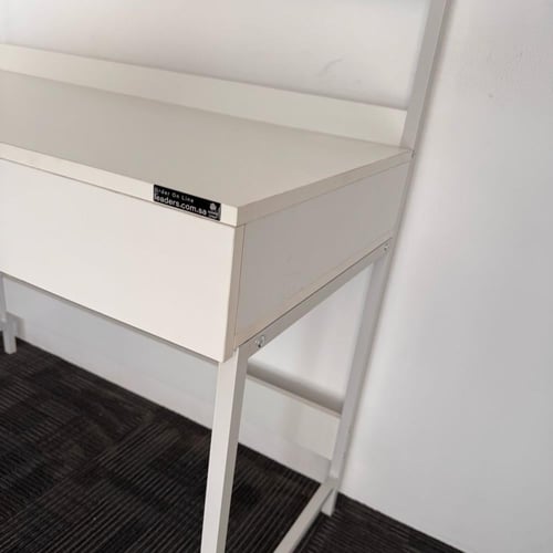 925-مكتب أبيض مع رف حديد L120*D50*H75/123